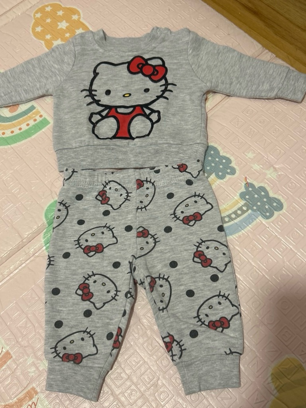 Hello Kitty Grey and Red Kids outfit size 6M